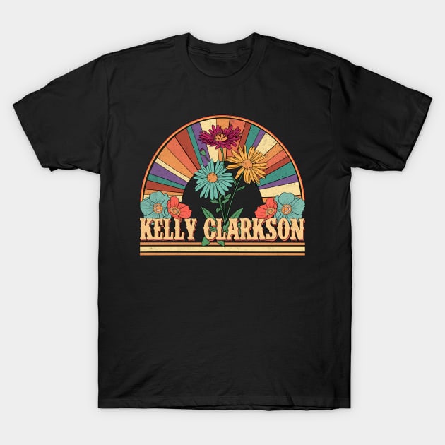 Kelly Flowers Name Clarkson Personalized Gifts Retro Style T-Shirt by Dinosaur Mask Store